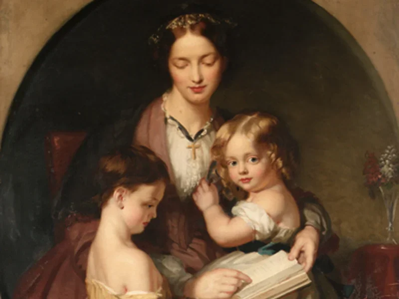 1807-John Lucas - Ritratto di gruppo della signora John Lucas e dei suoi due figli maggiori